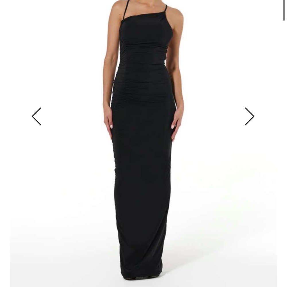 Naked Wardrobe the ruched strap maxi dress